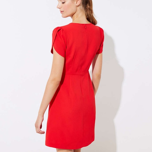 NWT LOFT Women's Tall Shoulder Button Flare Dress - Picture 3 of 3